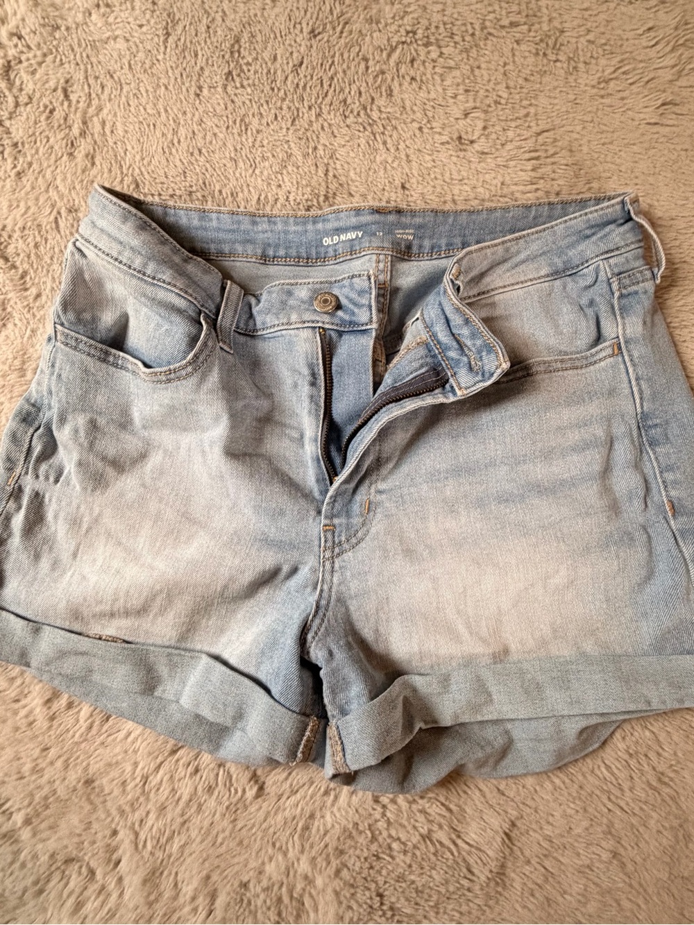 Old Navy Light Wash Denim Shorts - Rolled Hem